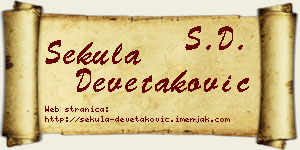 Sekula Devetaković vizit kartica